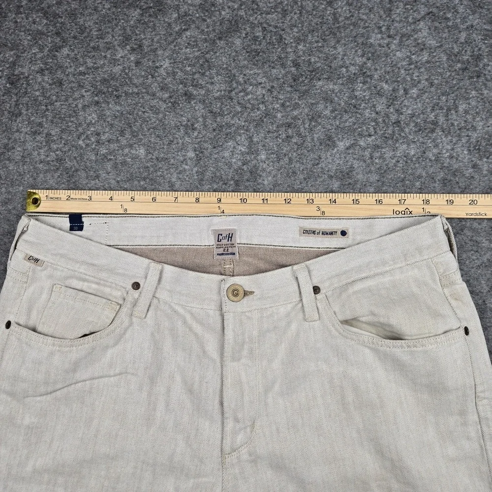 Citizens of Humanity Sid Pants Jeans Men's 38x30 Beige Sand Regular Straight USA